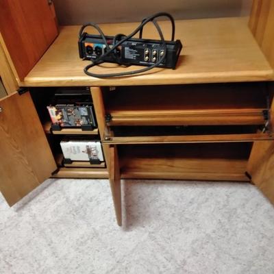 Entertainment Media Center with Monster power Supply and VHS tapes