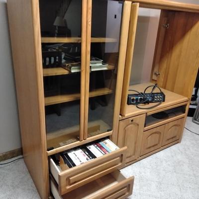 Entertainment Media Center with Monster power Supply and VHS tapes