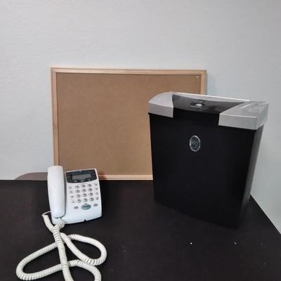 Novitech Office Paper shredder, cork board and big button home phone