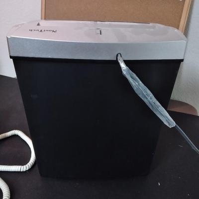 Novitech Office Paper shredder, cork board and big button home phone