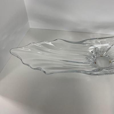 -220- GLASSWARE | Large Clear Glass Center Piece | Made In France