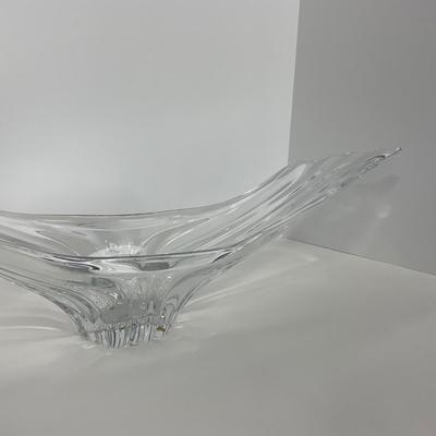 -220- GLASSWARE | Large Clear Glass Center Piece | Made In France