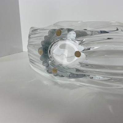 -220- GLASSWARE | Large Clear Glass Center Piece | Made In France