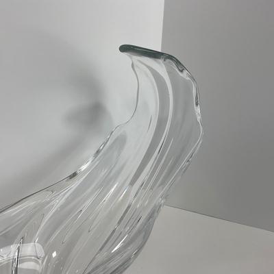 -220- GLASSWARE | Large Clear Glass Center Piece | Made In France