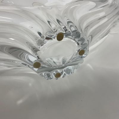 -220- GLASSWARE | Large Clear Glass Center Piece | Made In France