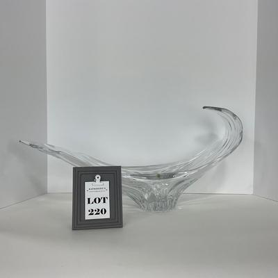 -220- GLASSWARE | Large Clear Glass Center Piece | Made In France