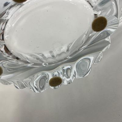 -220- GLASSWARE | Large Clear Glass Center Piece | Made In France