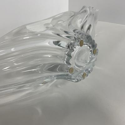 -220- GLASSWARE | Large Clear Glass Center Piece | Made In France