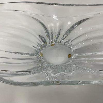 -220- GLASSWARE | Large Clear Glass Center Piece | Made In France