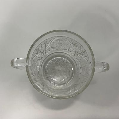 -221- GLASSWARE | Sandwich Hocking Glass Co. | Large Cookie Jar & Covered Sugar Dish