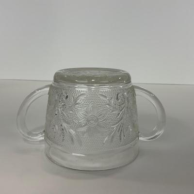 -221- GLASSWARE | Sandwich Hocking Glass Co. | Large Cookie Jar & Covered Sugar Dish
