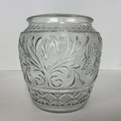 -221- GLASSWARE | Sandwich Hocking Glass Co. | Large Cookie Jar & Covered Sugar Dish