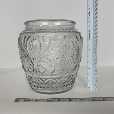 -221- GLASSWARE | Sandwich Hocking Glass Co. | Large Cookie Jar & Covered Sugar Dish
