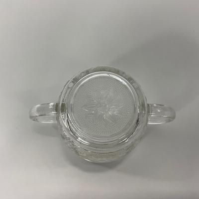 -221- GLASSWARE | Sandwich Hocking Glass Co. | Large Cookie Jar & Covered Sugar Dish