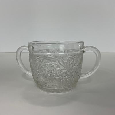 -221- GLASSWARE | Sandwich Hocking Glass Co. | Large Cookie Jar & Covered Sugar Dish