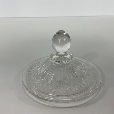 -221- GLASSWARE | Sandwich Hocking Glass Co. | Large Cookie Jar & Covered Sugar Dish