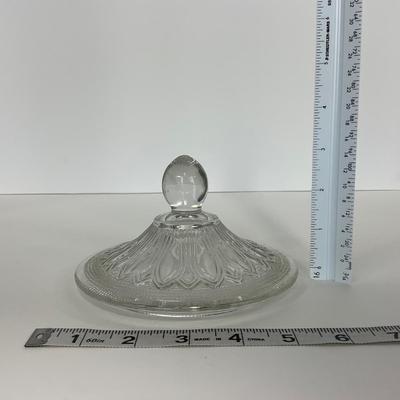 -221- GLASSWARE | Sandwich Hocking Glass Co. | Large Cookie Jar & Covered Sugar Dish