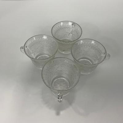 -222- GLASSWARE | Sandwich Hocking Glass Co. | Snack Plates & Cups