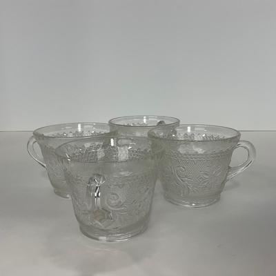 -222- GLASSWARE | Sandwich Hocking Glass Co. | Snack Plates & Cups