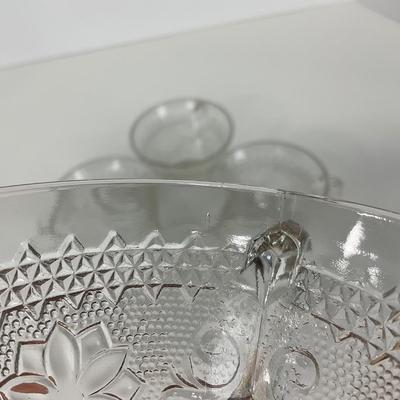 -222- GLASSWARE | Sandwich Hocking Glass Co. | Snack Plates & Cups