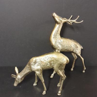 13" Solid brass Buck & Doe 8"