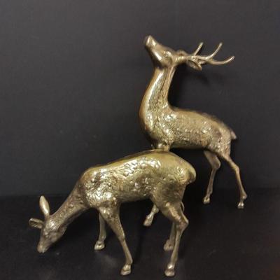 13" Solid brass Buck & Doe 8"