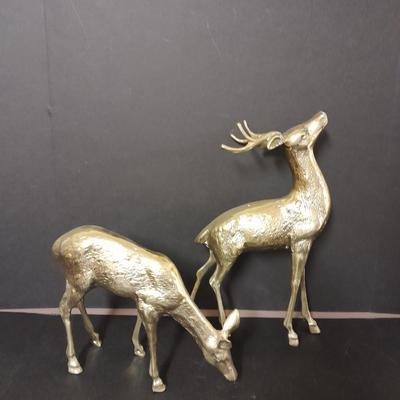 13" Solid brass Buck & Doe 8"