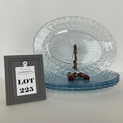-225- GLASSWARE | Bubble Fire King Hocking Glass Co. | Large Trays