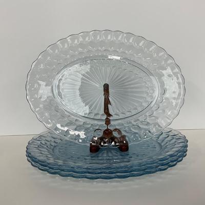 -225- GLASSWARE | Bubble Fire King Hocking Glass Co. | Large Trays