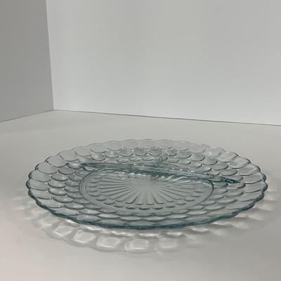 -227- GLASSWARE | Bubble Fire King Hocking Glass Co. | Divided Plate