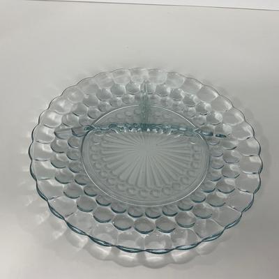 -227- GLASSWARE | Bubble Fire King Hocking Glass Co. | Divided Plate