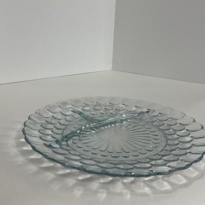 -227- GLASSWARE | Bubble Fire King Hocking Glass Co. | Divided Plate