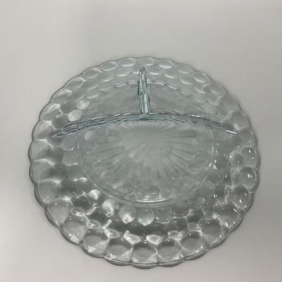 -227- GLASSWARE | Bubble Fire King Hocking Glass Co. | Divided Plate