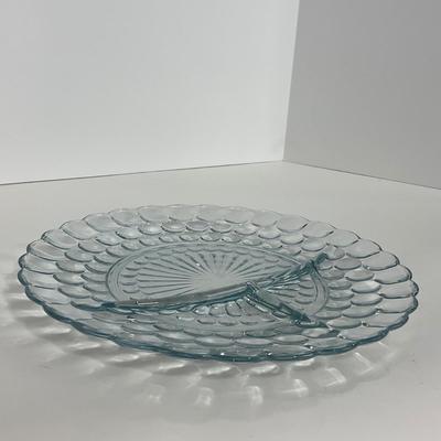 -227- GLASSWARE | Bubble Fire King Hocking Glass Co. | Divided Plate
