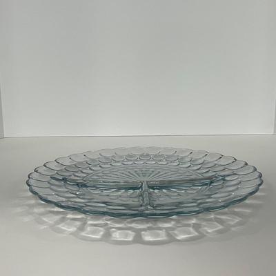 -227- GLASSWARE | Bubble Fire King Hocking Glass Co. | Divided Plate
