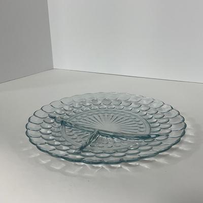 -227- GLASSWARE | Bubble Fire King Hocking Glass Co. | Divided Plate