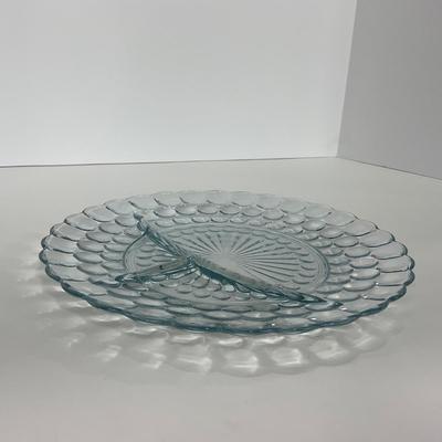 -227- GLASSWARE | Bubble Fire King Hocking Glass Co. | Divided Plate