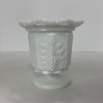 -228- GLASSWARE | Westmoreland Milk Glass Paneled Grapes