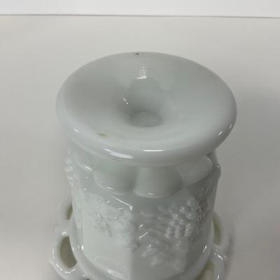 -228- GLASSWARE | Westmoreland Milk Glass Paneled Grapes