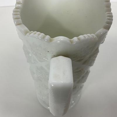 -229- GLASSWARE | Westmoreland Milk Glass Paneled Grape Pitcher