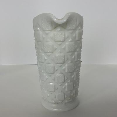 -229- GLASSWARE | Westmoreland Milk Glass Paneled Grape Pitcher