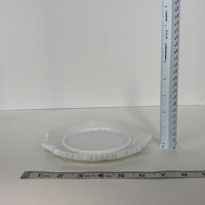 -231- GLASSWARE | Westmoreland Milk Glass Old Quilt | Butter Dish