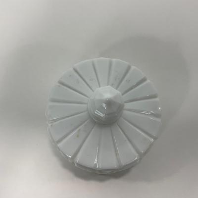 -231- GLASSWARE | Westmoreland Milk Glass Old Quilt | Butter Dish