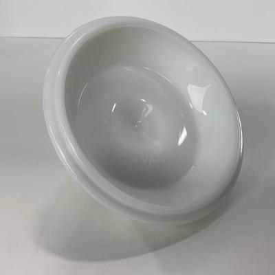 -233- GLASSWARE | Westmoreland Milk Glass Paneled Grape | Salt, Pepper, Covered Dish, & Creamer