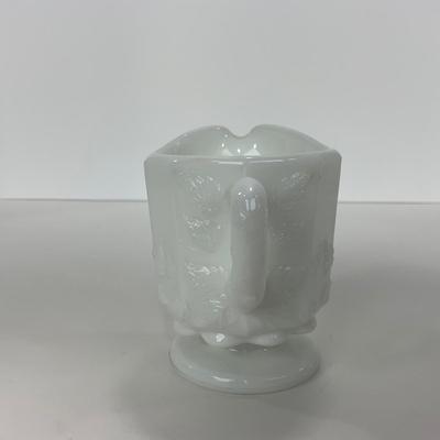 -233- GLASSWARE | Westmoreland Milk Glass Paneled Grape | Salt, Pepper, Covered Dish, & Creamer