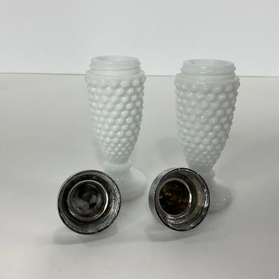 -234- GLASSWARE | Westmoreland Milk Glass Hobnail | Salt & Pepper Shakers