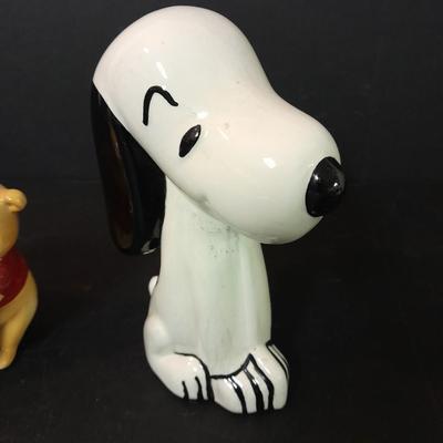 Vintage Snoopy, Pooh MCM Walt Disney productions Pencil sharpener, and Japan marked Chipmunk.