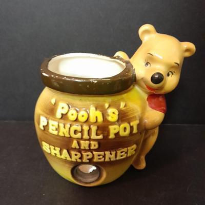 Vintage Snoopy, Pooh MCM Walt Disney productions Pencil sharpener, and Japan marked Chipmunk.