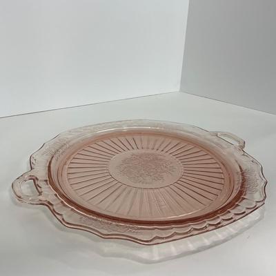 -242- GLASSWARE | Mayfair Open Rose Hocking Glass Co. | Handled Platter