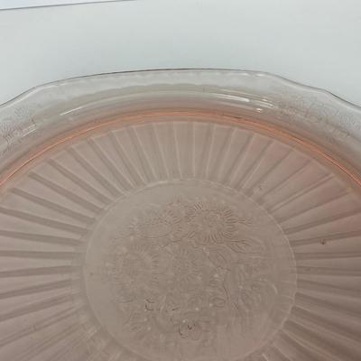 -242- GLASSWARE | Mayfair Open Rose Hocking Glass Co. | Handled Platter